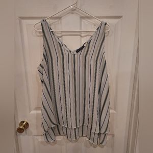 Women's Lane Bryant striped, sleeveless flowy shirt. Size 16
